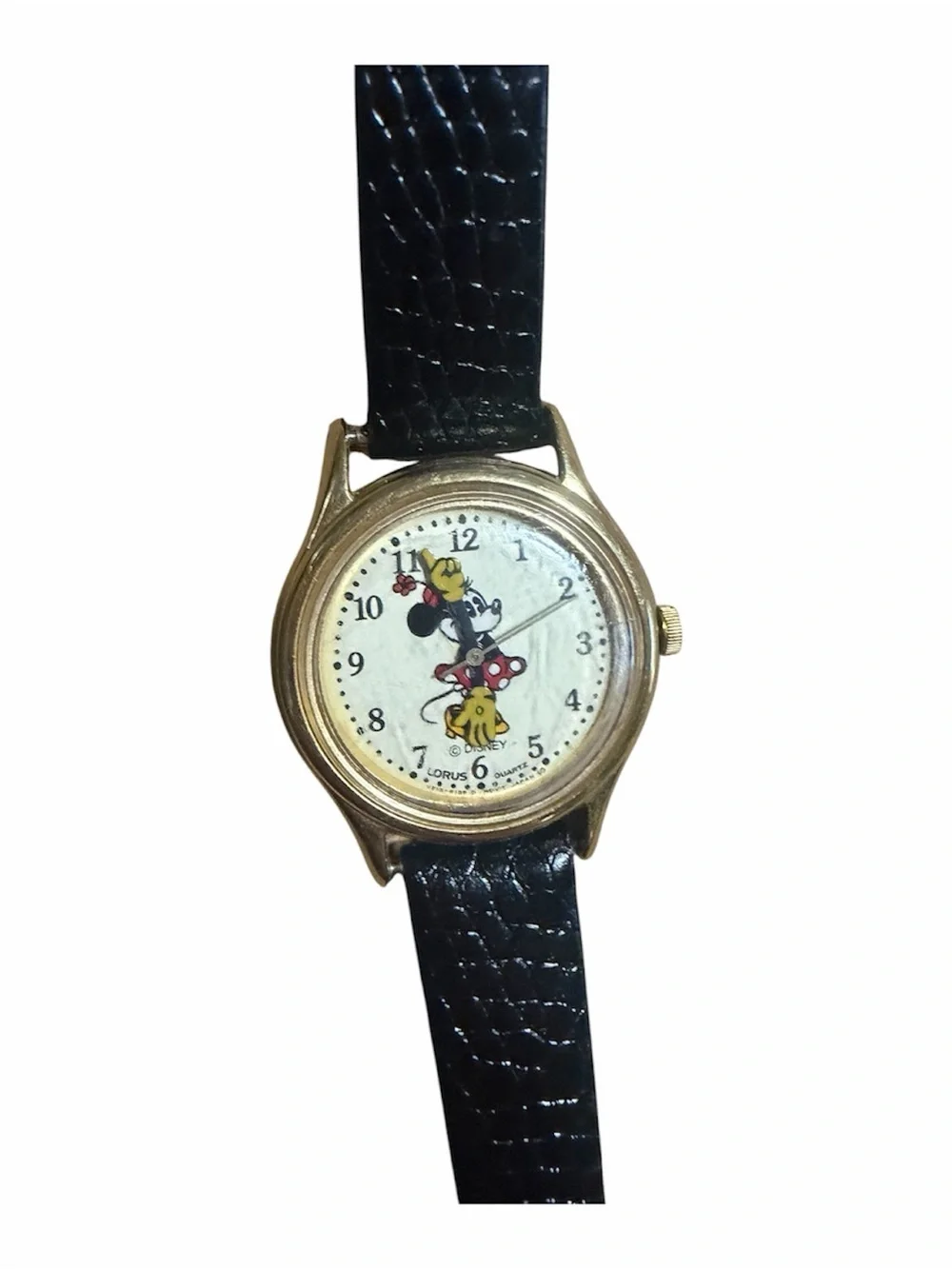 VTG 90’s Disney x Gildan Lorus Minnie Mouse leather band watch